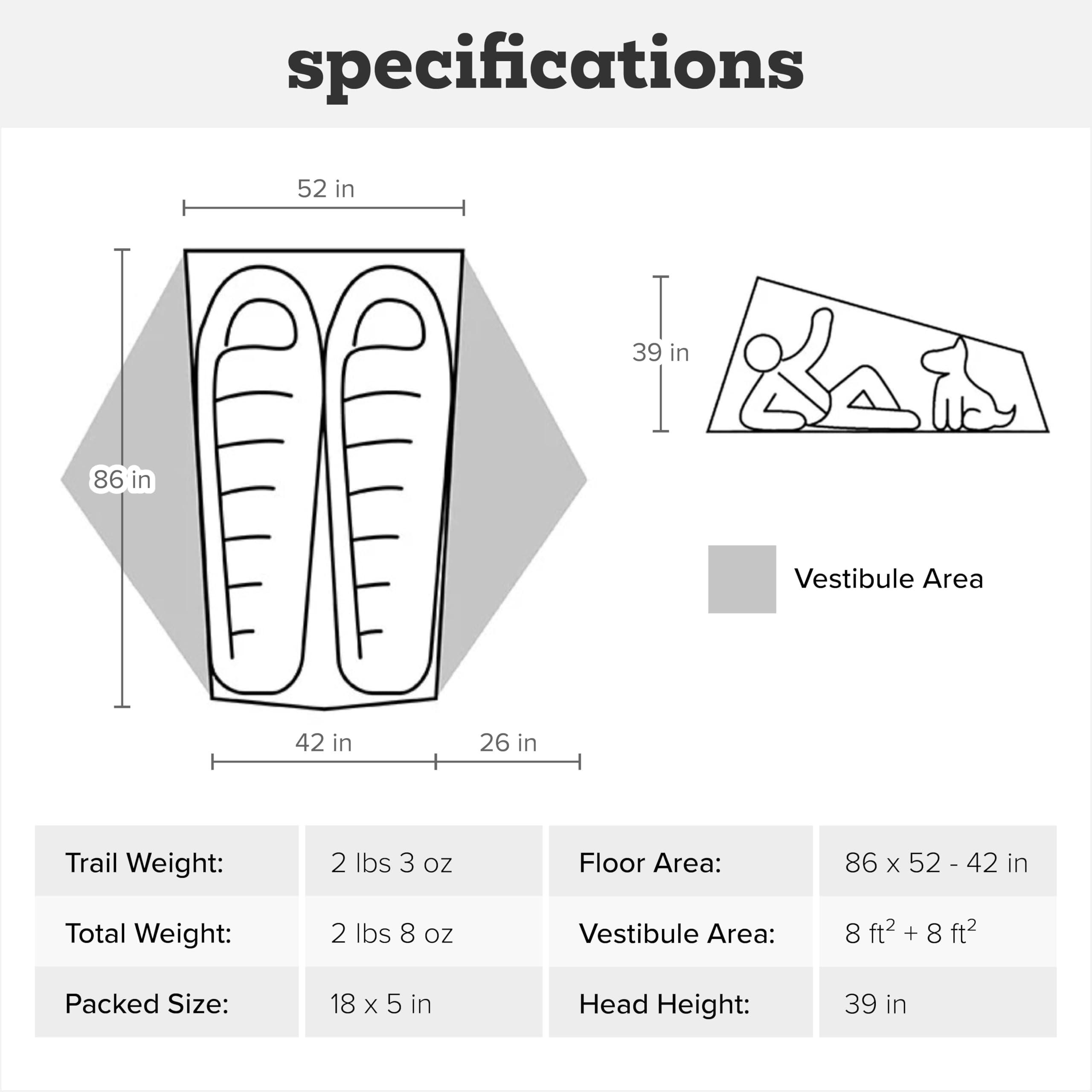 Big Agnes Tiger Wall UL 2P reflective elements—nighttime visibility and safety