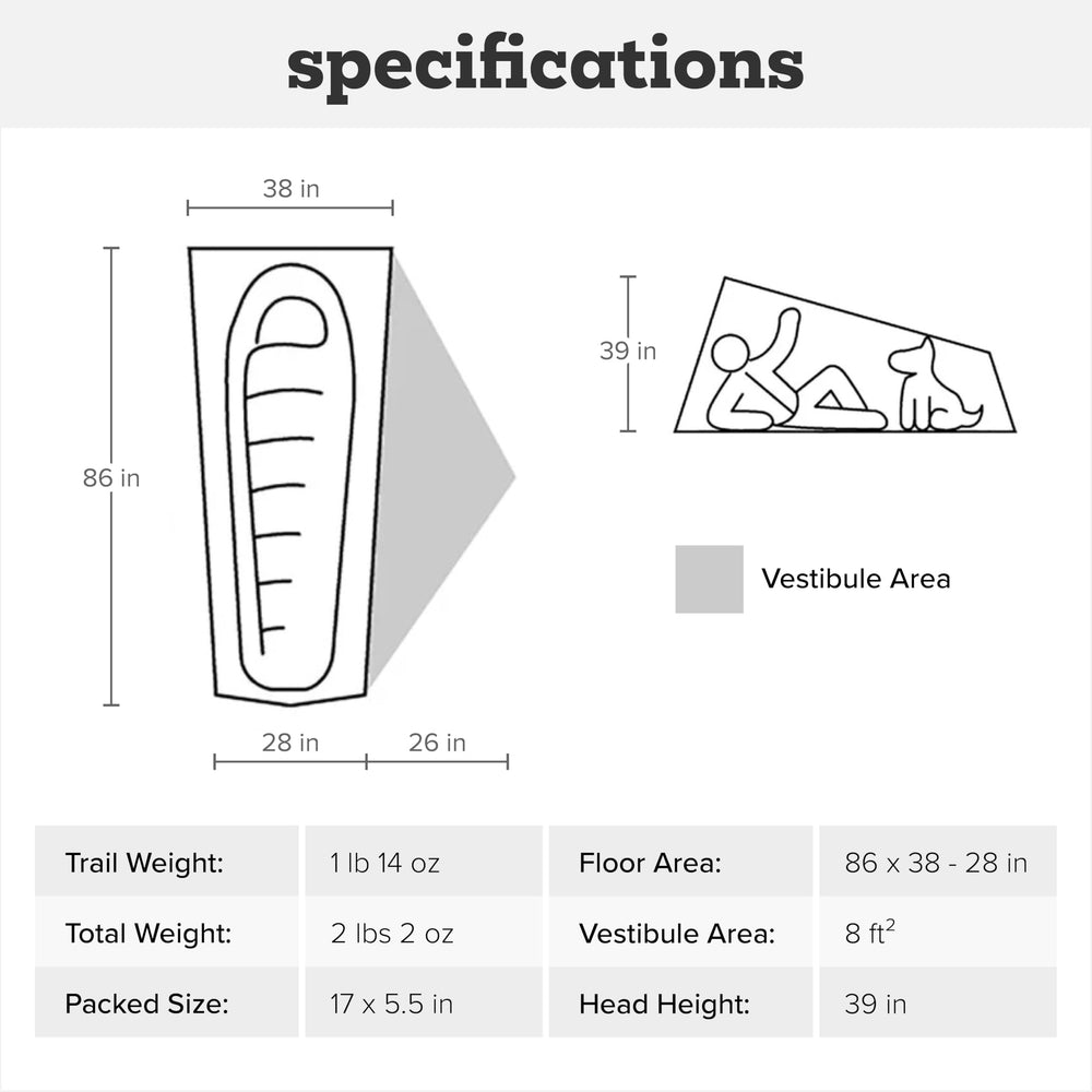EZ Pack Stuff Sack with compression on Big Agnes Tiger Wall UL 1P for easy packing.