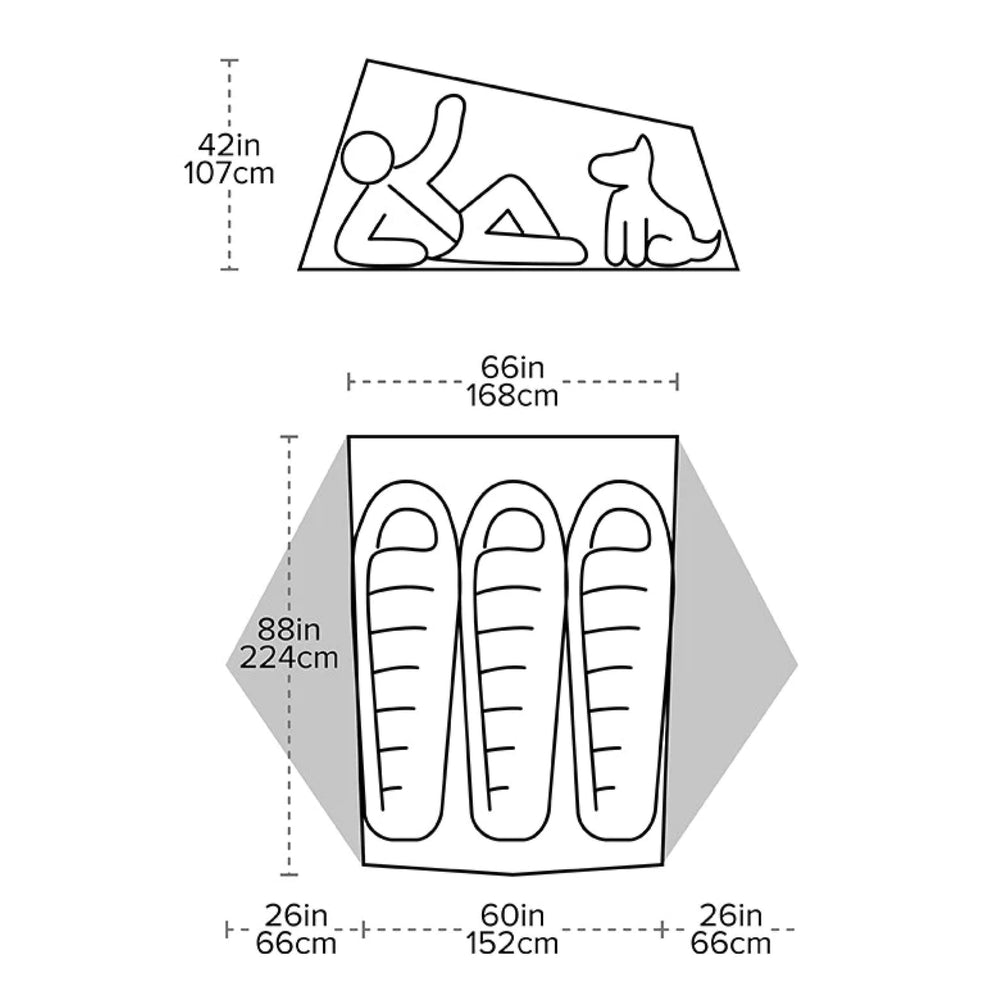 Big Agnes Tiger Wall UL3 gear-drying daisy-chain helps vent and dry gear