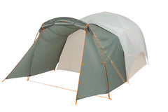 Big Agnes vestibule front entrance adds extra shelter space and easy access for the Big House 4 tent