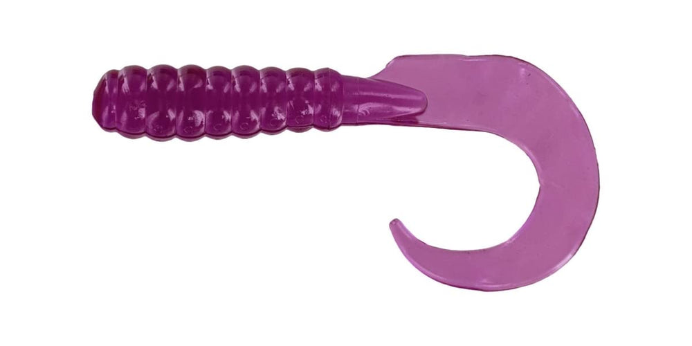Big Bite Baits 2in Curl Tail Grub purple ideal for crappie and panfish