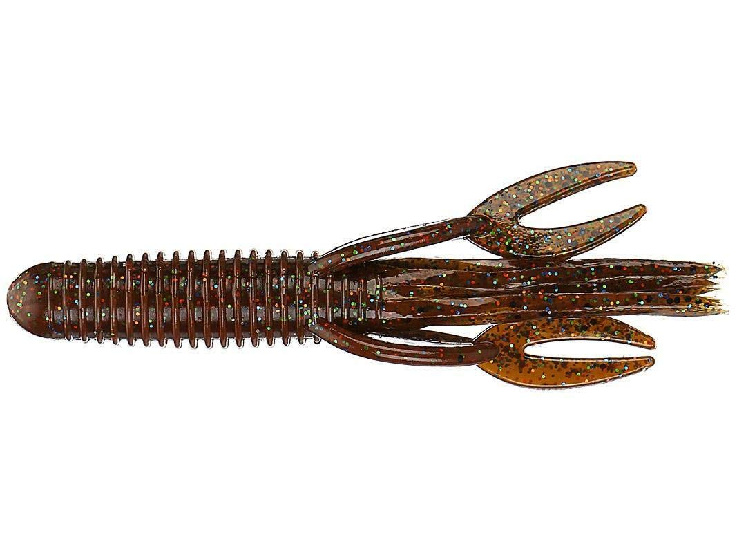 Big Bite Baits 4-inch Craw Tube secret craw 8-pack, hollow body ready for rattles.