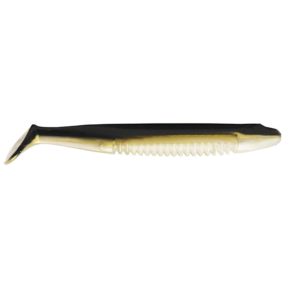 Big Bite Baits Cane Thumper 5-inch close-up; durable green pumpkin lure ideal as jig trailer.