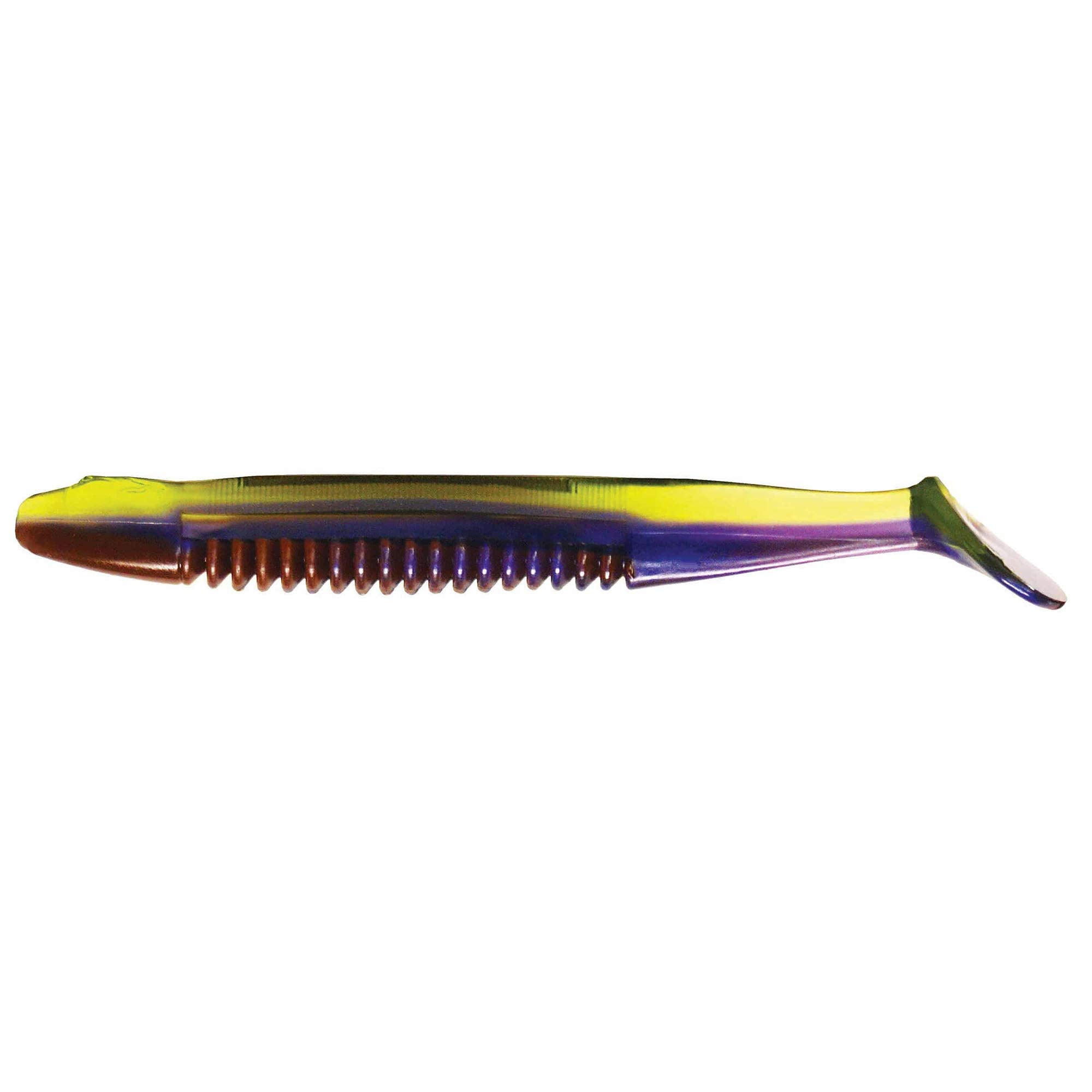 Big Bite Baits Cane Thumper 5-inch on weighted hook; showcases weedless rigging and solid hook sets.
