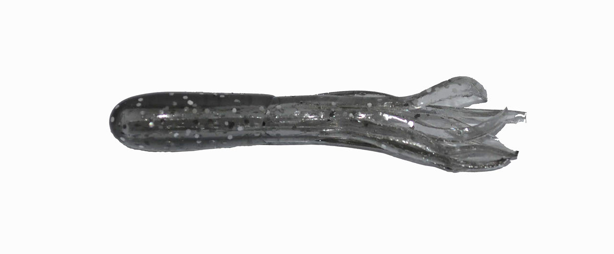 Big Bite Baits Crappie Tube smoke sparkle ready for crappie bites