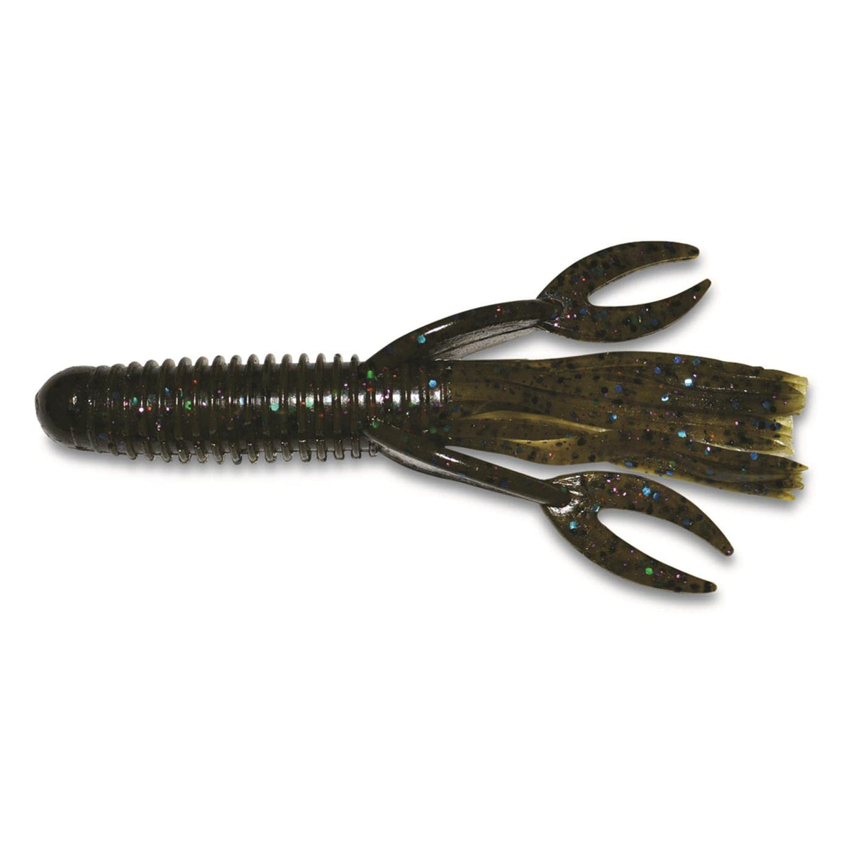 Big Bite Baits Craw Tube Tilapia 4in angled shot boosts lure visibility in water.
