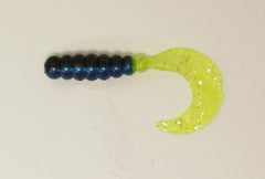 Big Bite Baits Fat Grub 2in in black blue chartreuse silver for crappie fishing