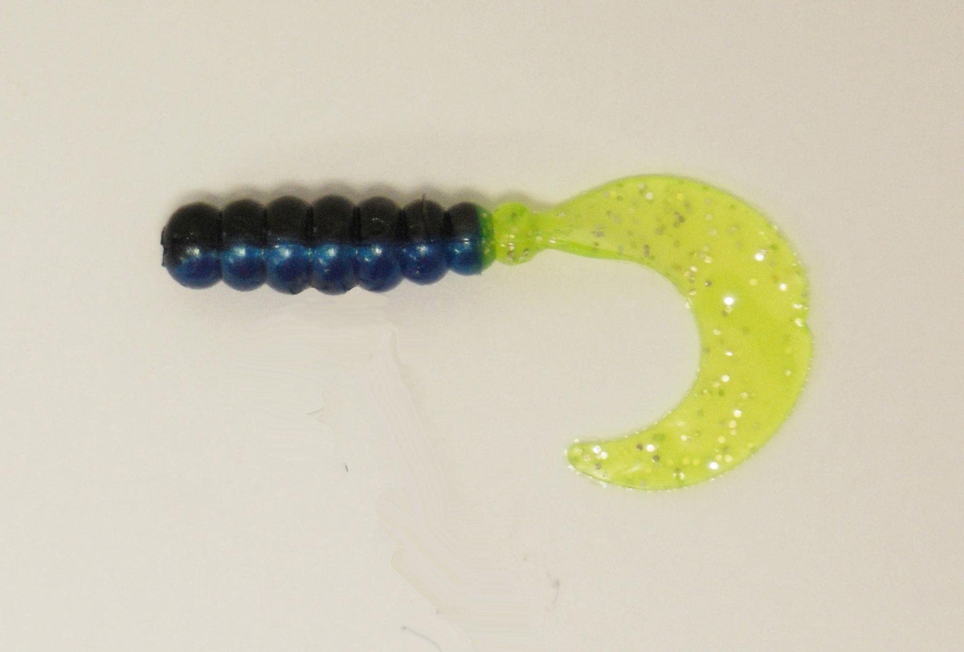 Big Bite Baits Fat Grub 2in chartreuse silver for panfish and crappie attractant