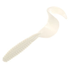 Big Bite Baits Fat Grub White for crappie and panfish; versatile for slow retrieves.