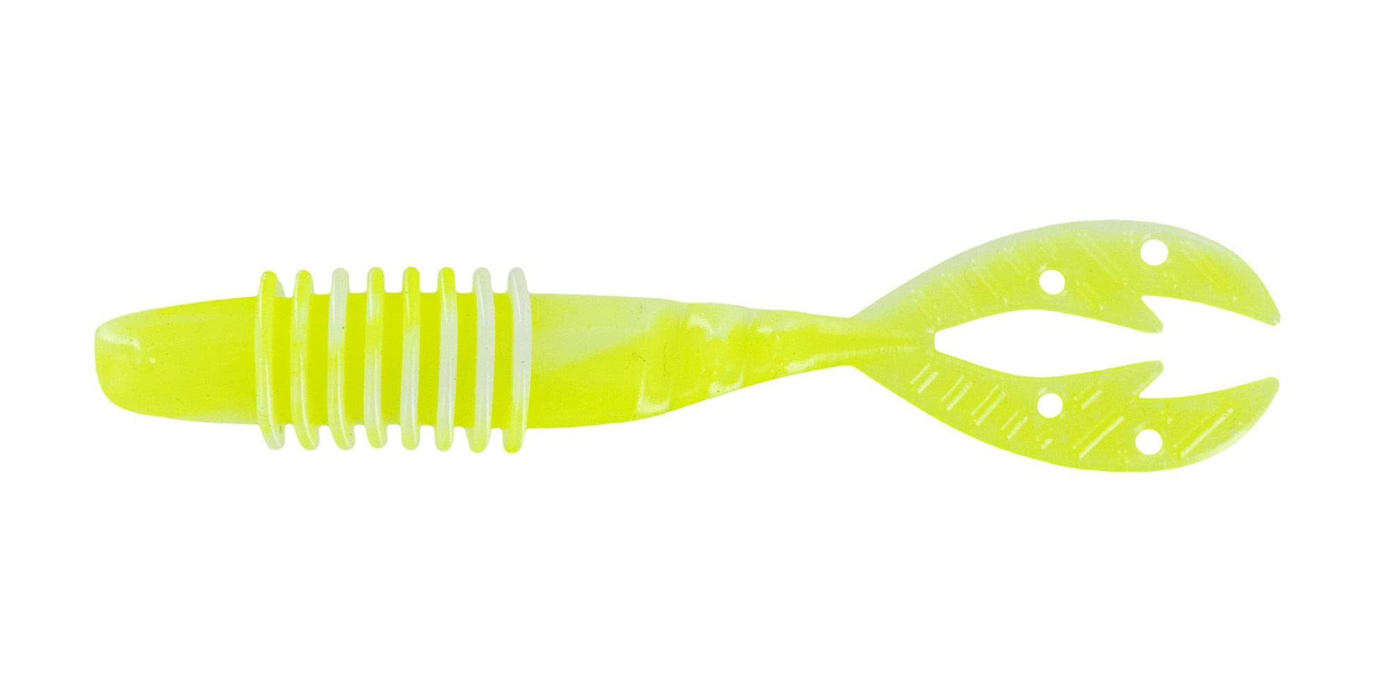 Closeup of Kamikaze Swimon Chartreuse White Swirl highlights lifelike movement as a trailer