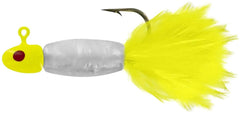 Big Bite Baits Lindner Panfish Special with pearl chartreuse tail for crappie jigging
