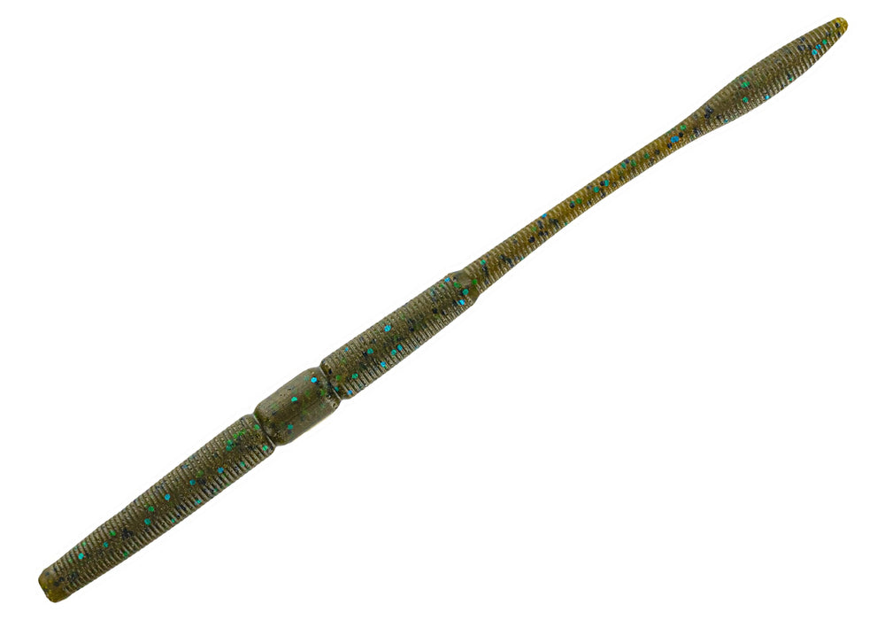 Big Bite Baits Nekorama 7-inch worm in Matte Green Pumpkin Blue for versatile depth fishing