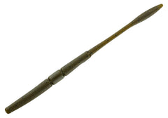 Big Bite Baits Nekorama 7in worm in matte green pumpkin with black flake, ideal for neko rigs.