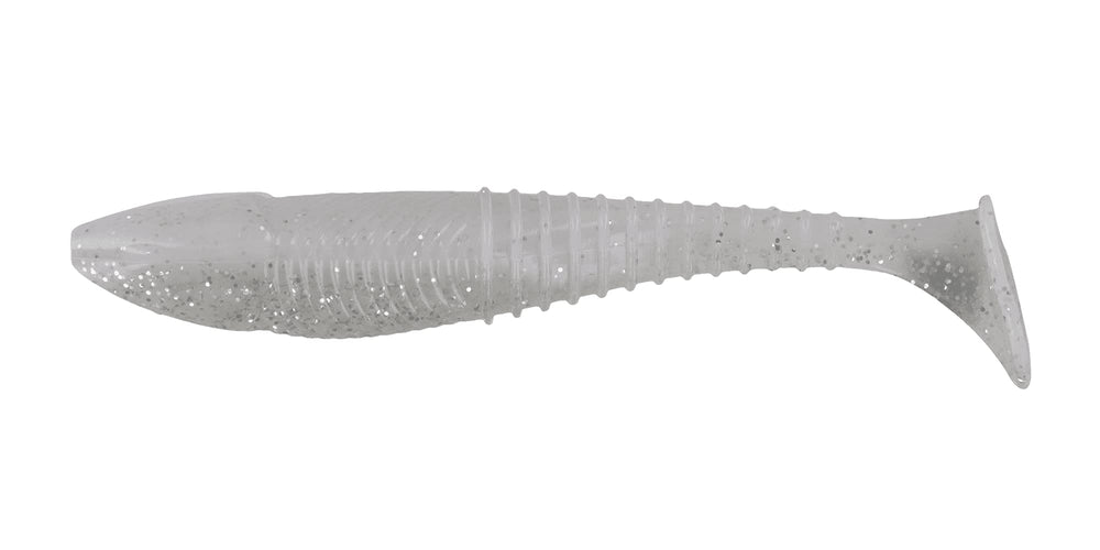 Big Bite Baits Pro Swimmer 4.8in purple glitter opaque chartreuse swimbait attracts bass