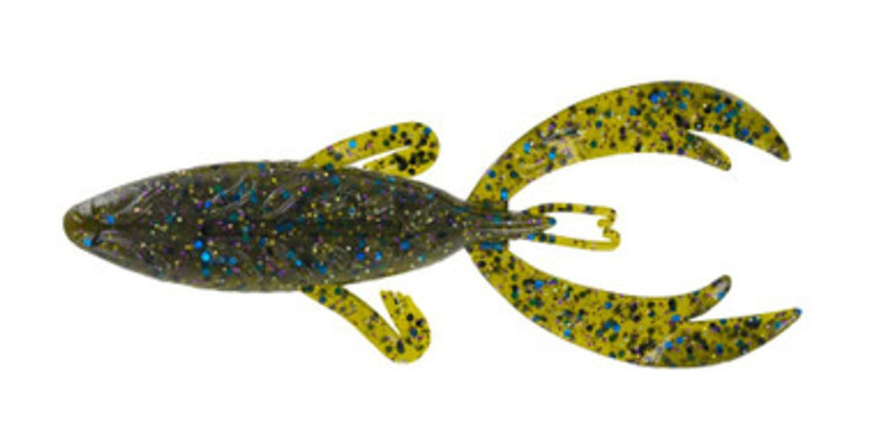 Big Bite Baits Rojas Fighting Frog Tilapia Magic lure for bass; ideal for Texas rig and jig setups.