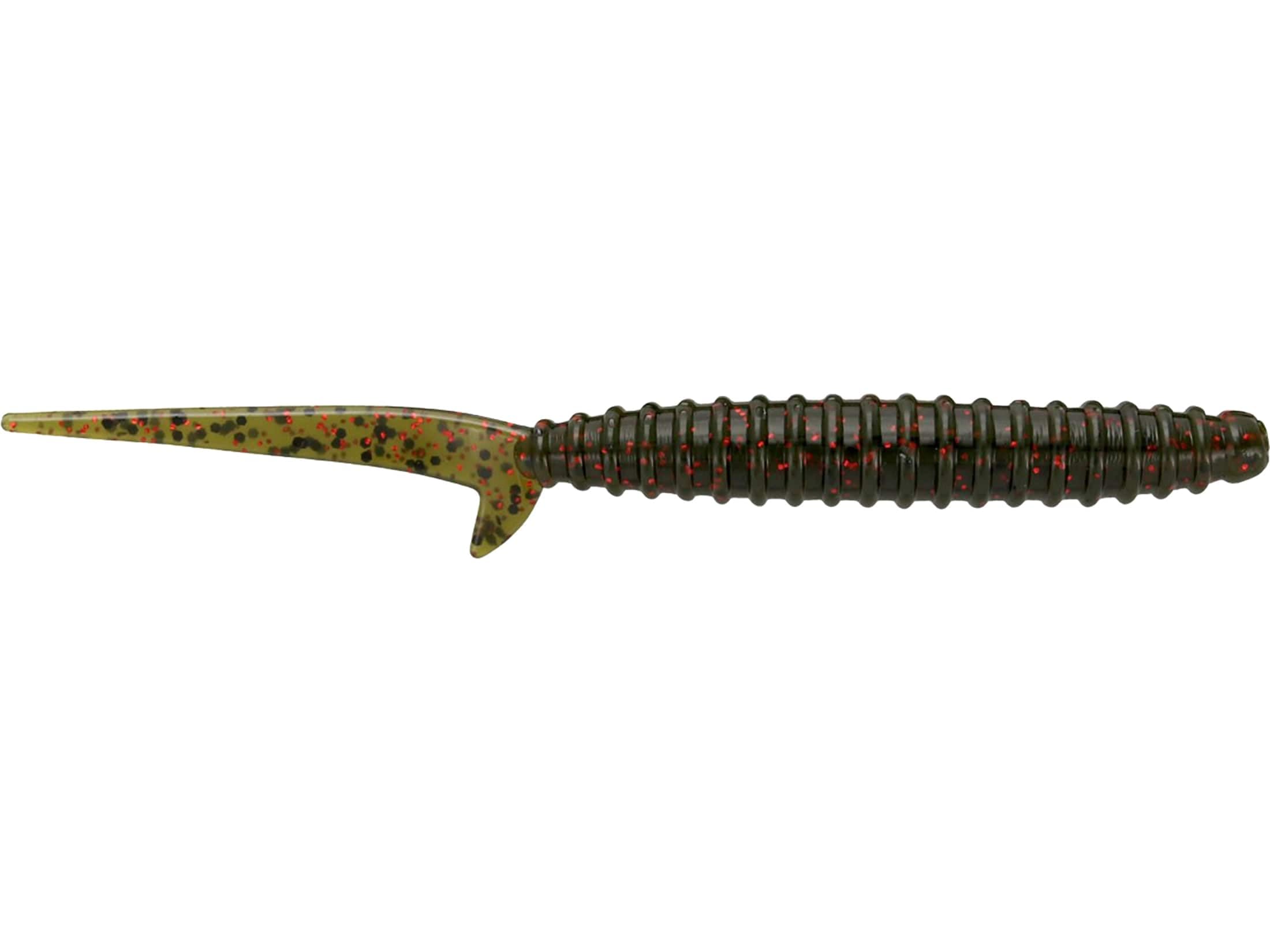 Big Bite Baits Scentsation Thresher Worm, dark watermelon red flake, finesse dropshot use.