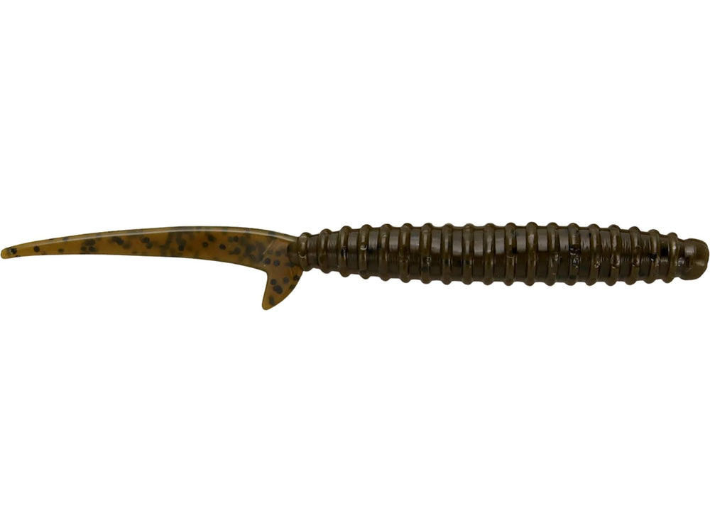 Big Bite Baits Scentsation Thresher Worm, green pumpkin; ideal finesse dropshot lure for pressured bass