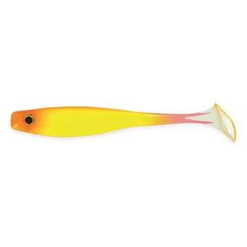 Big Bite Baits Suicide Shad Flaming Sun 3.5in close-up, vivid paint for lifelike appeal