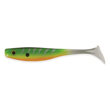 Big Bite Baits Suicide Shad Flaming Sun tail detail emphasizes forked-tail realism