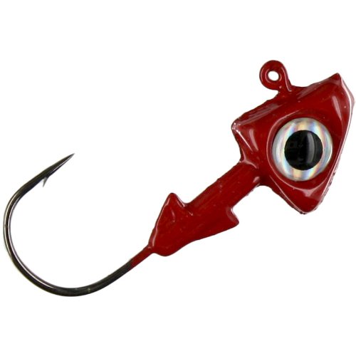 Big Hammer red jig head with 5/0 hook, ideal for rigging swimbaits in saltwater or freshwater