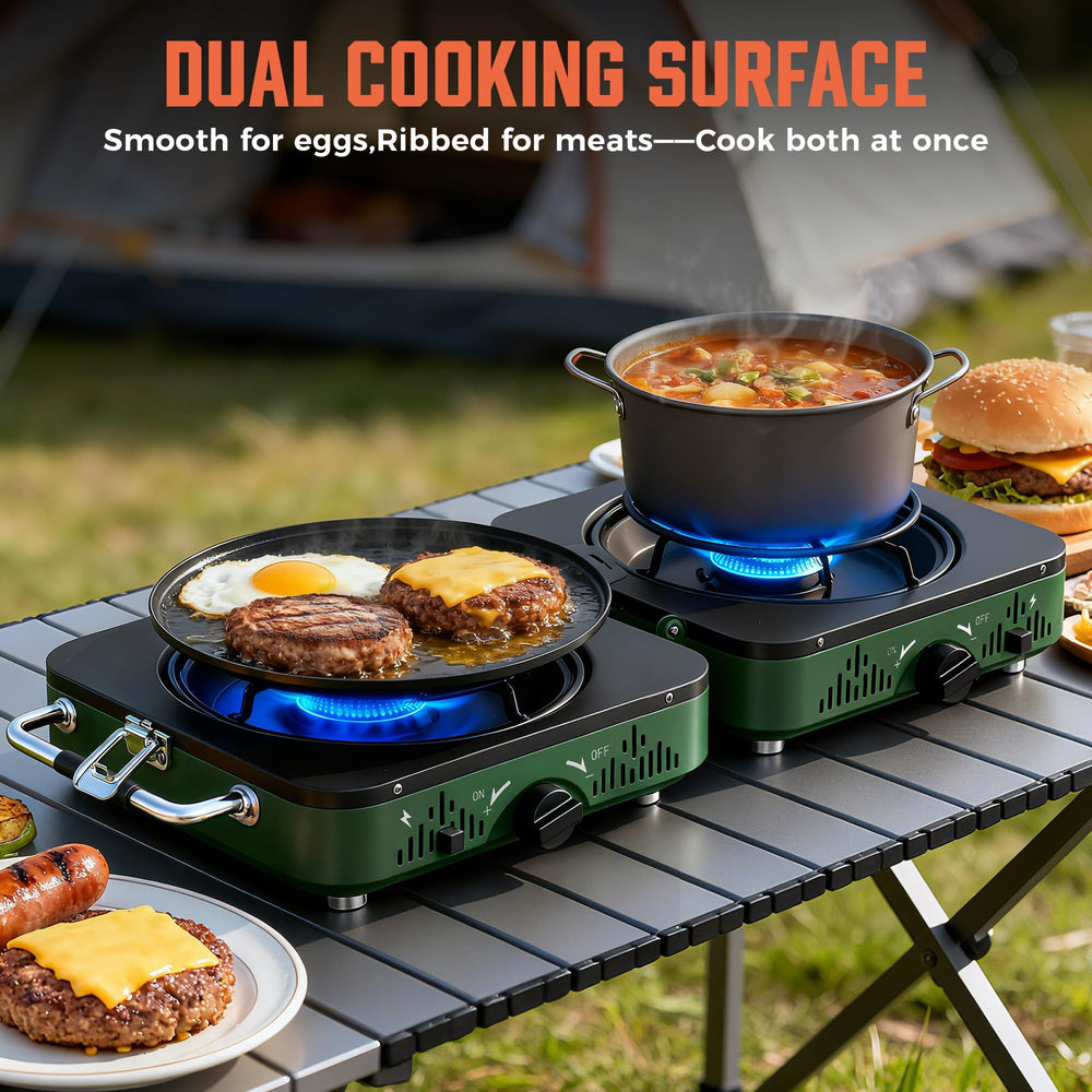 BIG HORN OUTDOORS stove with anti-slip feet stays steady on uneven surfaces