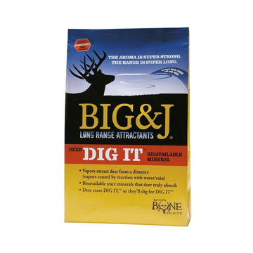 Big & J Deer-Dig-It mineral powder attracts deer and supports pattern scouting