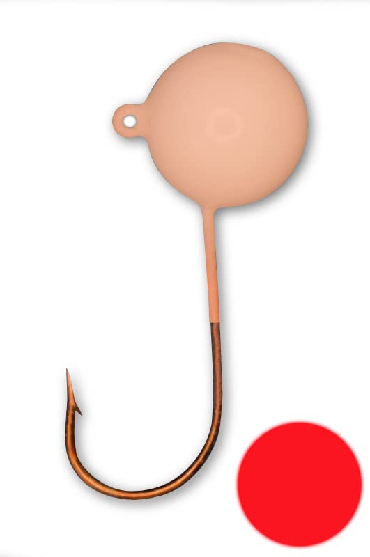 Big Nasty Tackle lead-free glow pout pounder jig, front view for night fishing