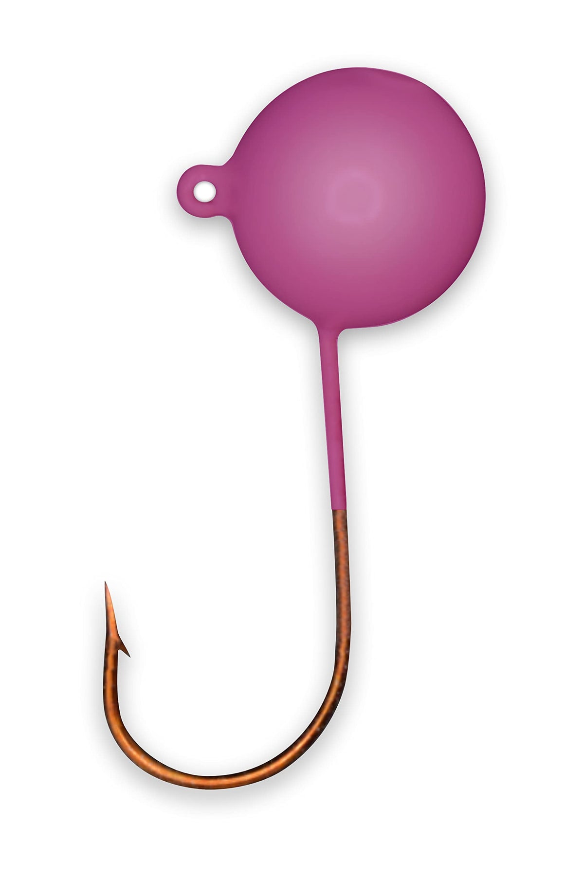 Big Nasty Tackle lead-free Super Glow Pout Pounder Jig, purple front view, ideal for night fishing.