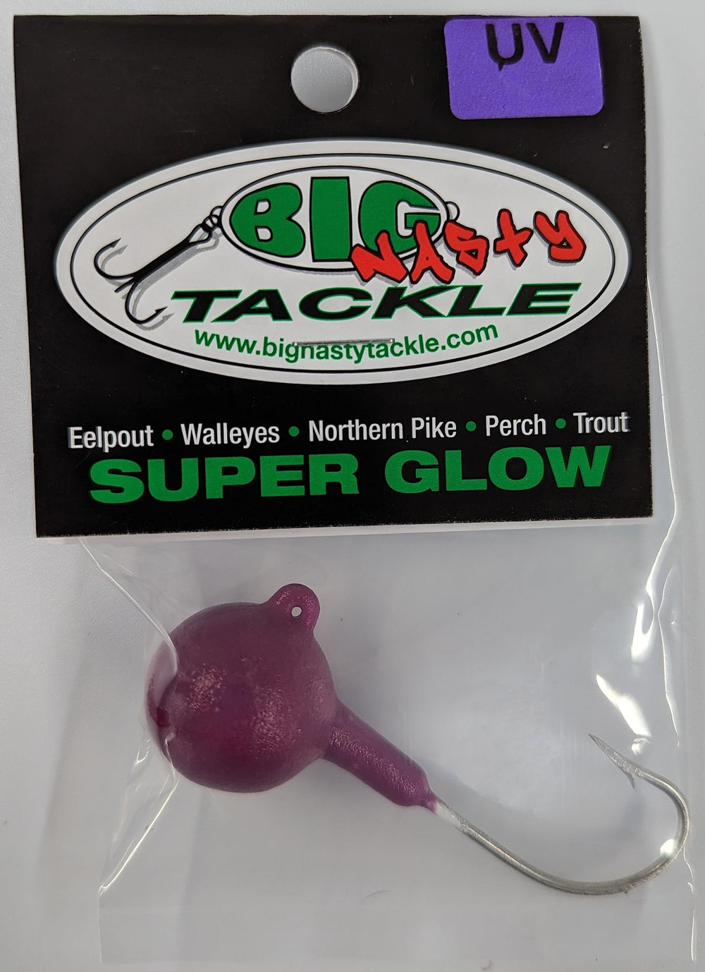 Bottom view of Blue Big Nasty Tackle Jaw Breaker Jig in action