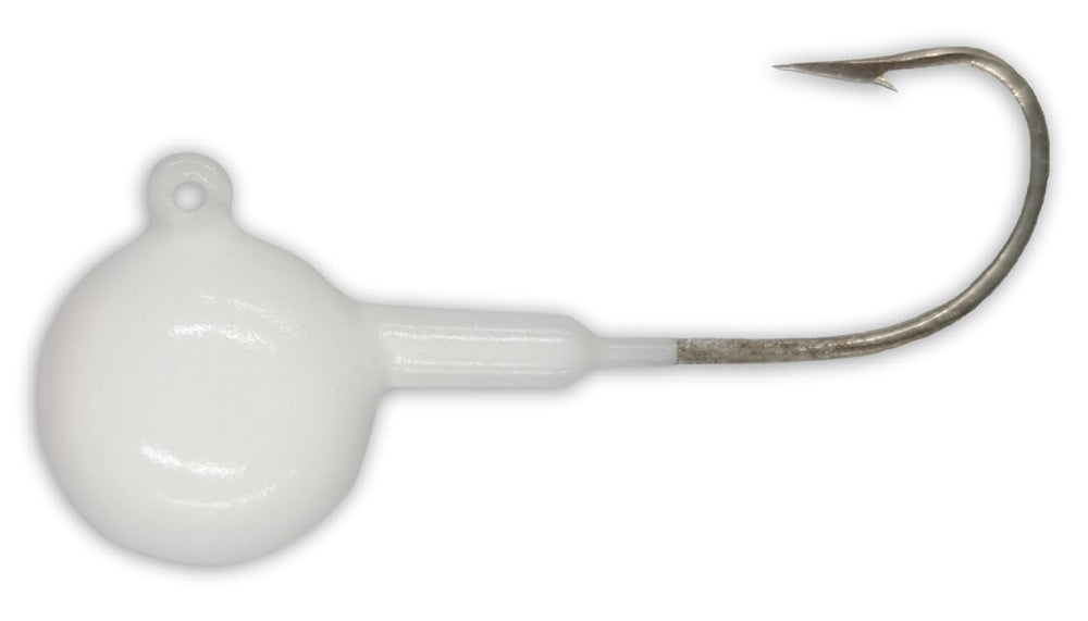 Big Nasty Tackle Super Glow Jaw Breaker Jig 2-1/4 oz White angled glow for deep-water visibility