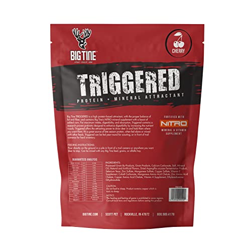 Big Tine Triggered cherry-flavor label highlights protein and mineral support for attracting deer