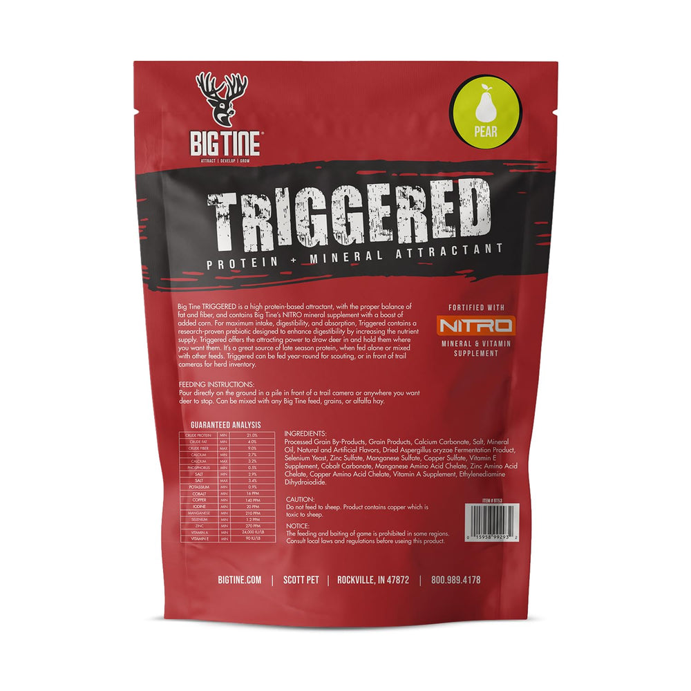 Big Tine Triggered bag featuring four long distance scents for deer attraction