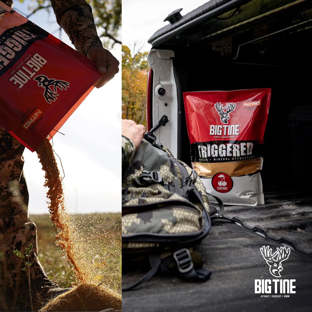 Big Tine Triggered nutrition facts show 21% protein and 4% fat for robust intake