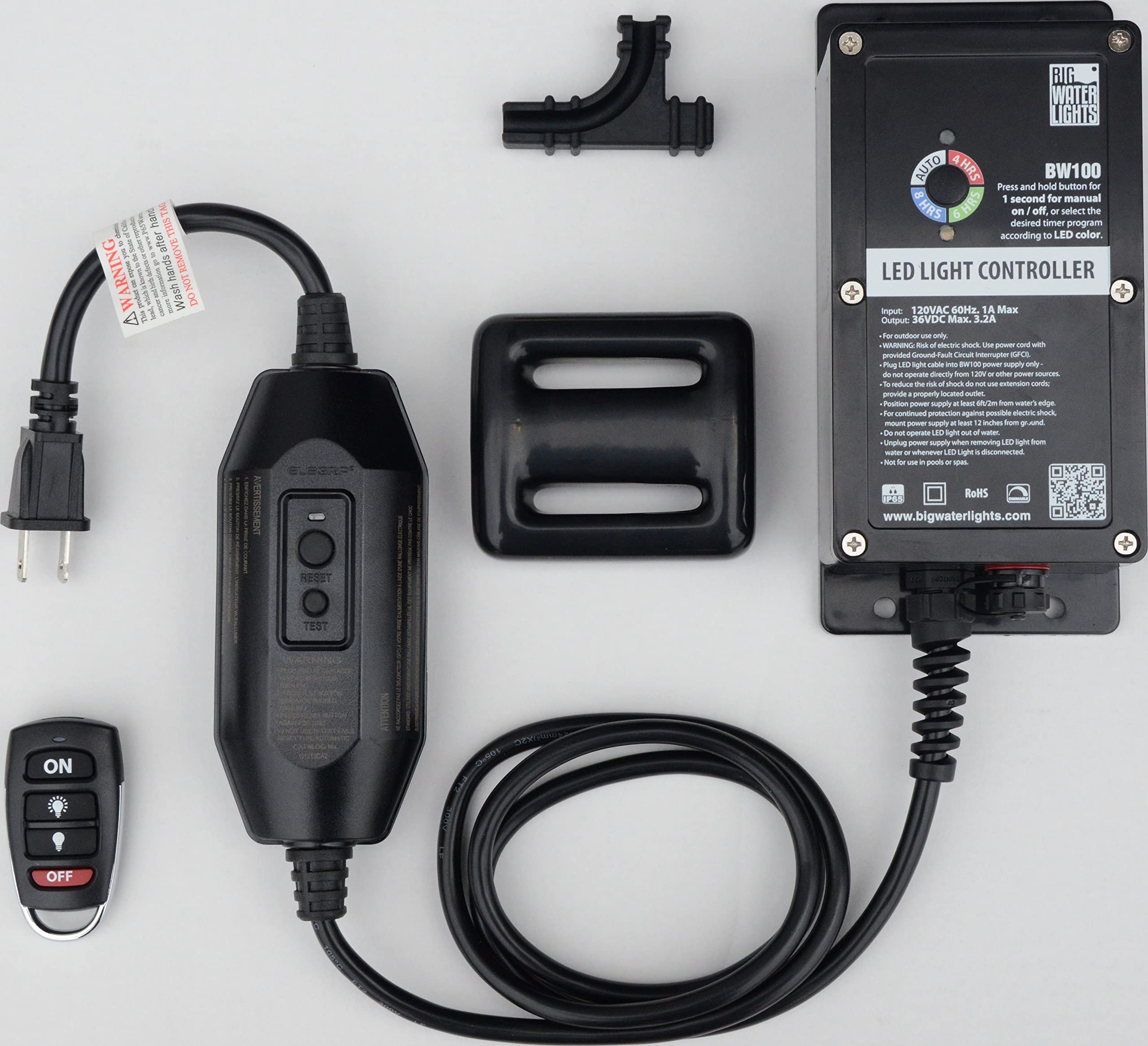 Big Water Lights remote control and timer for easy operation.