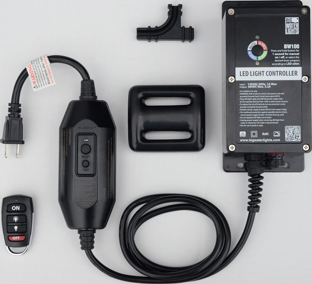 Big Water Lights remote control and timer for easy operation.