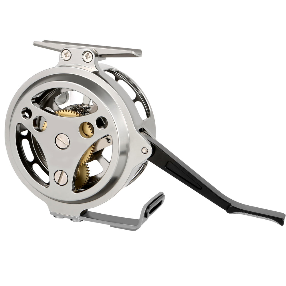 Side view showing CNC-machined aluminum construction