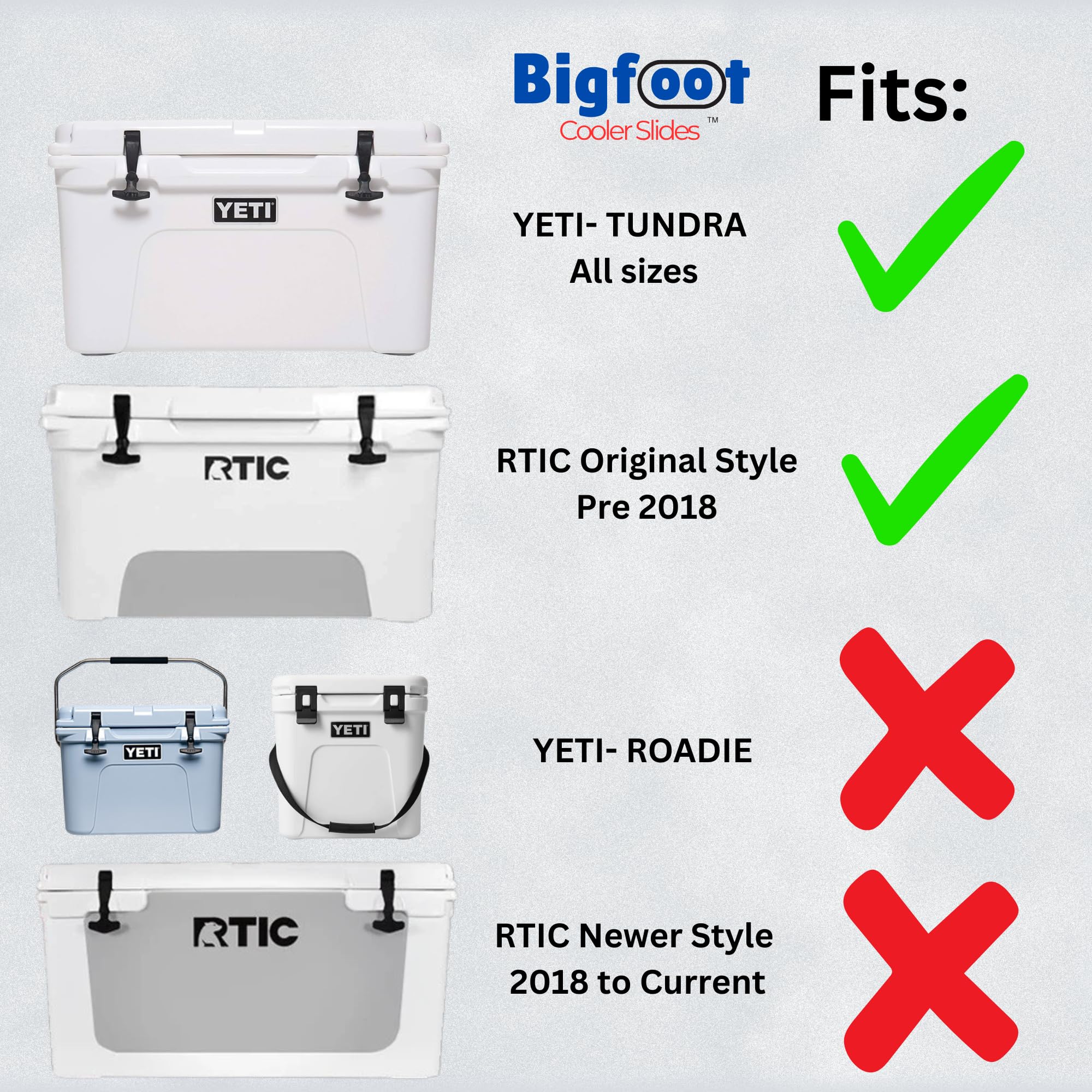 Bigfoot Sliding Feet durable ABS build for outdoor use