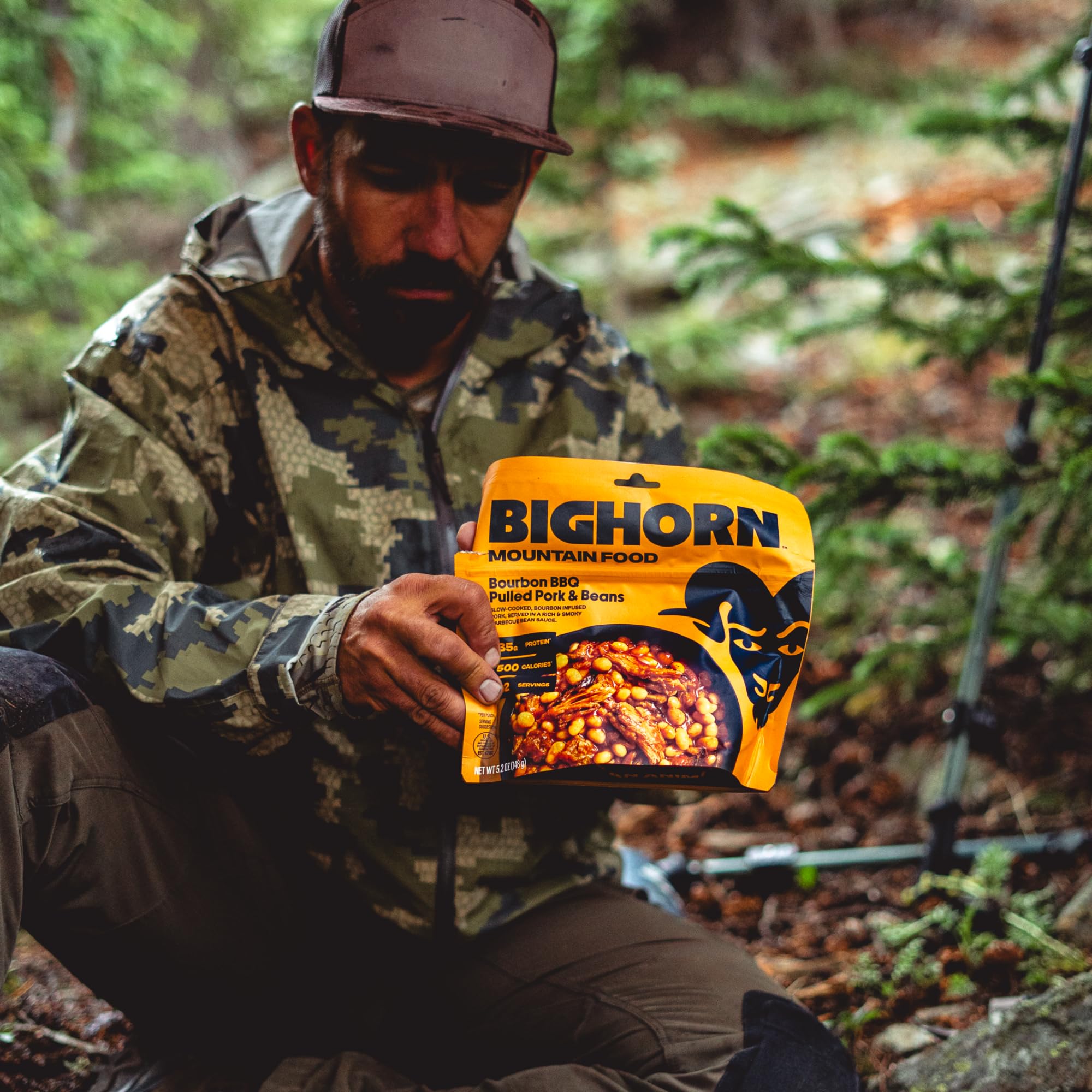 BIGHORN Mountain Food 210g protein total for a high-protein camping option.