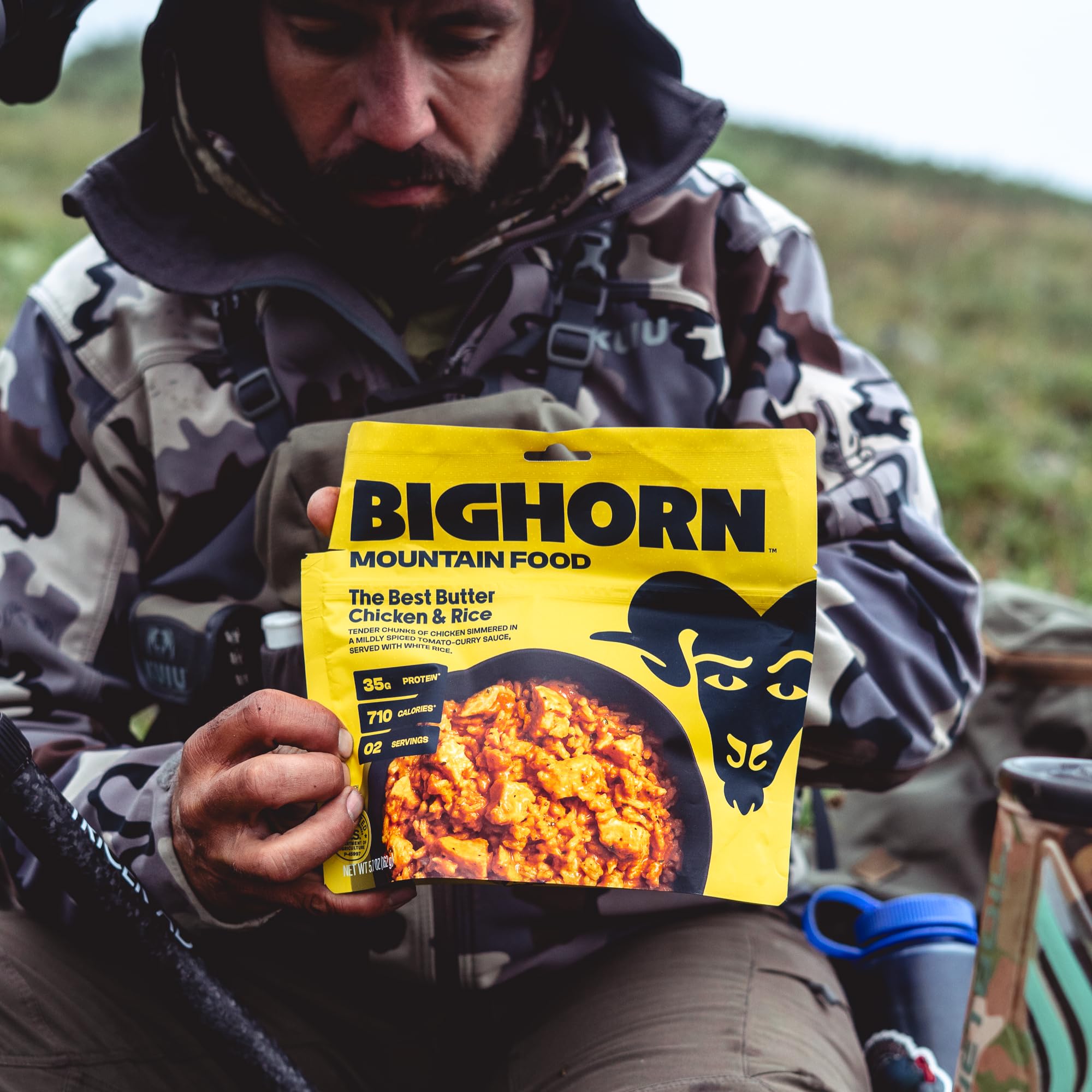 BIGHORN Mountain Food backpacker meal foil pack promotes lightweight camping nourishment