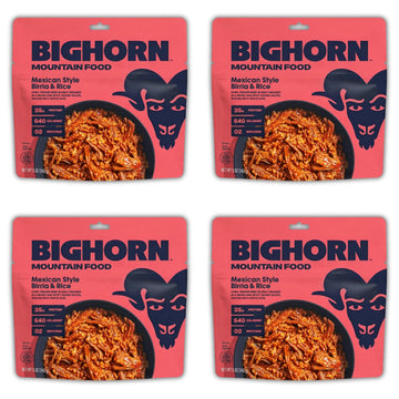 BIGHORN Mountain Food birria-rice-pack-front for backcountry convenience