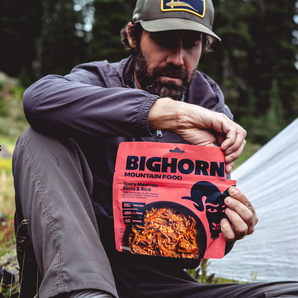 BIGHORN Mountain Food birria-rice-usa-made badge communicates American craftsmanship