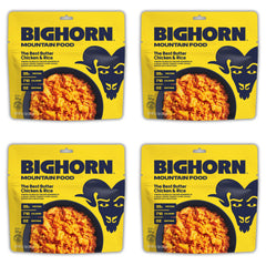 BIGHORN Mountain Food butter chicken rice box shows easy backcountry meals for hikers