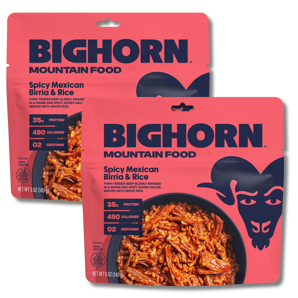 BIGHORN Mountain Food Butter Chicken and Rice pouch showcasing creamy, satisfying flavor.