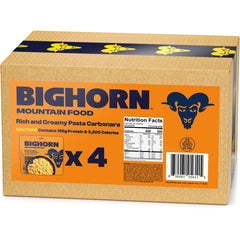 BIGHORN Mountain Food dehydrated pasta pouch demonstrates quick rehydration and portability