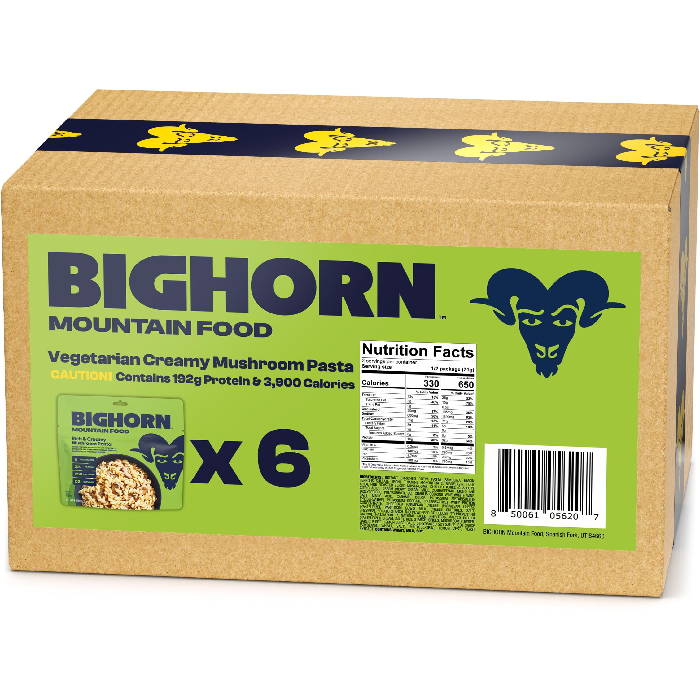 BIGHORN Mountain Food protein-packed backpacking meal serving supports sustained energy