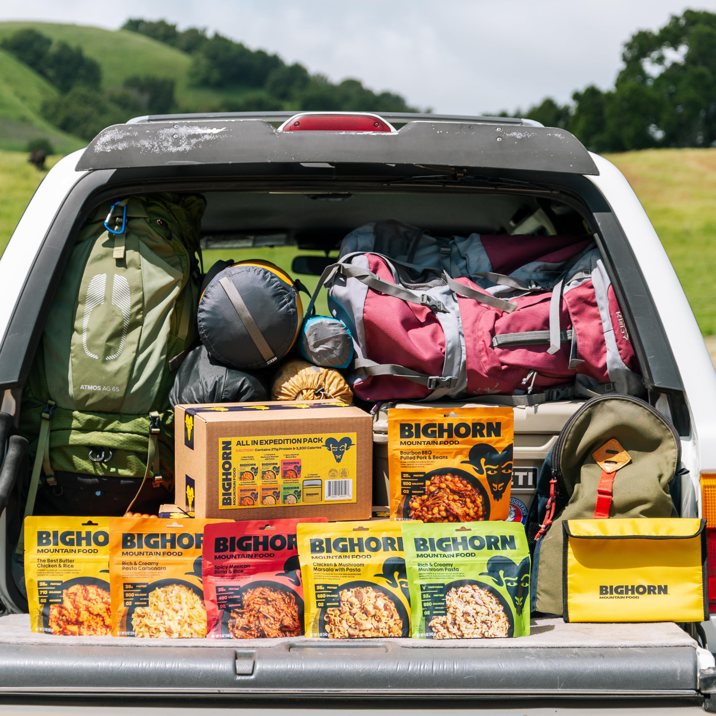 BIGHORN Mountain Food Six Entrees Pack highlights variety for campsite dinners