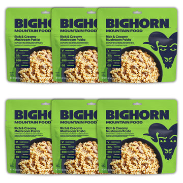 BIGHORN Mountain Food vegetarian creamy mushroom pasta pack delivers hearty backcountry satisfaction