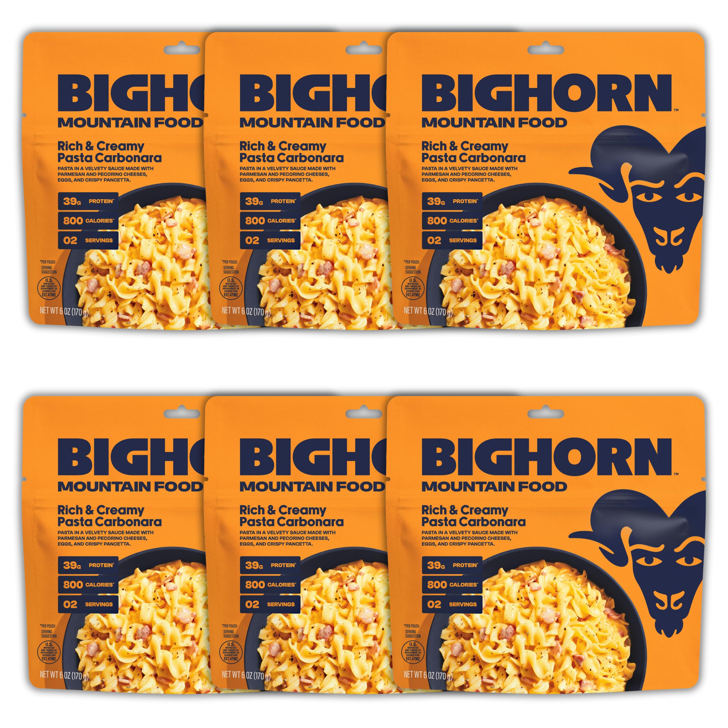 BIGHORN Pasta Carbonara cream sauce close-up showing rich texture for backcountry meals.