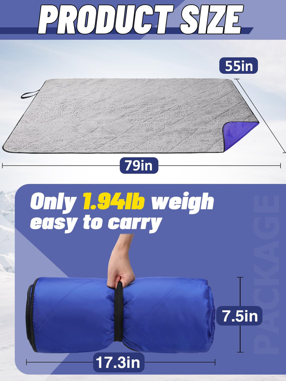 Bigmeta versatile outdoor blanket shown in camping and picnic setup.