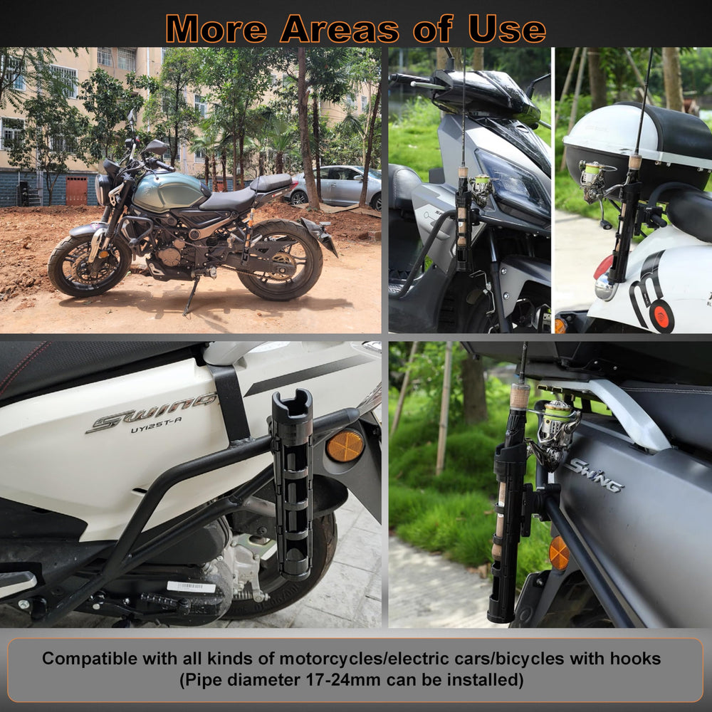 Fits most fishing rods; compact and secure during ride